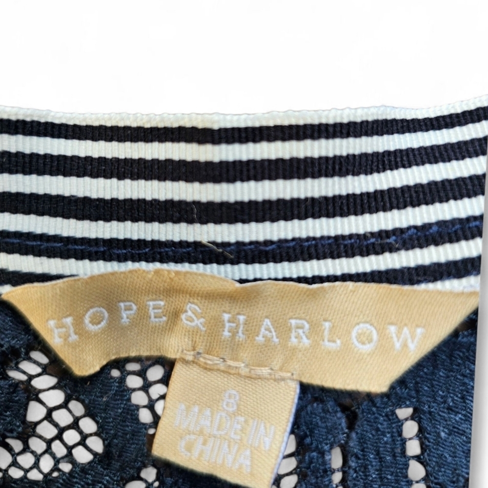 Hope & Harlow Chic Navy Sheath Lace Midi Dress,Size 8 - Picture 6 of 6